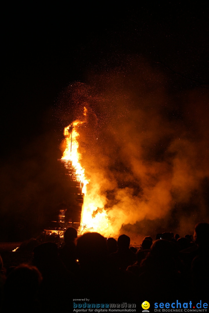 Funkenfeuer in Ittendorf bei Markdorf am Bodensee, 18.02.2018