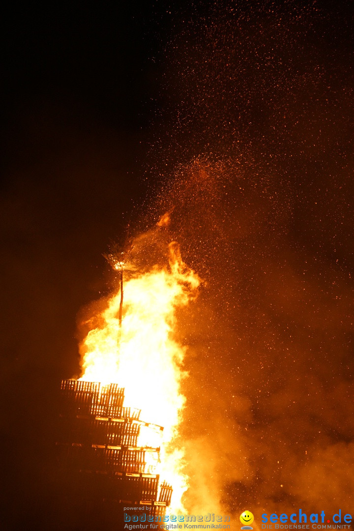 Funkenfeuer in Ittendorf bei Markdorf am Bodensee, 18.02.2018