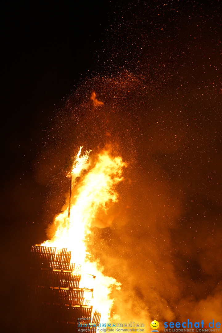 Funkenfeuer in Ittendorf bei Markdorf am Bodensee, 18.02.2018