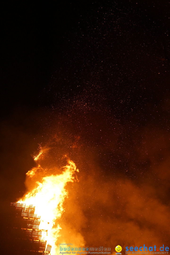 Funkenfeuer in Ittendorf bei Markdorf am Bodensee, 18.02.2018