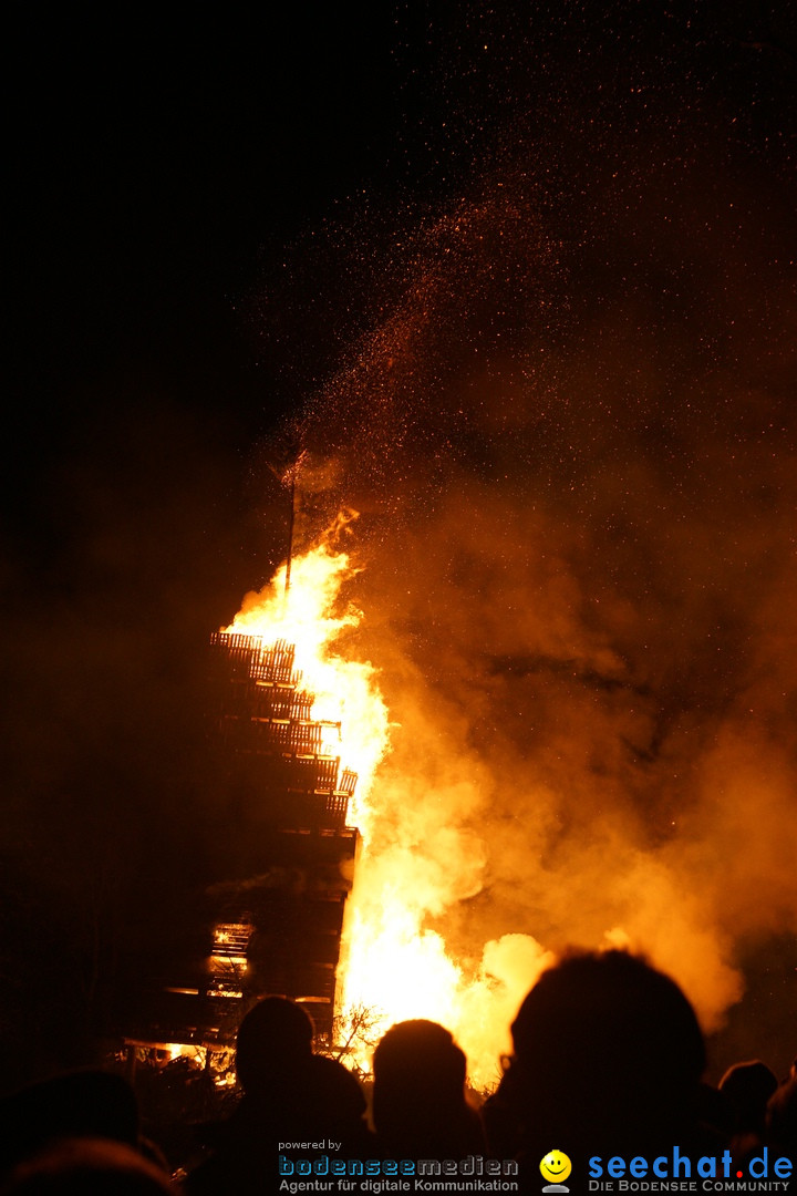 Funkenfeuer in Ittendorf bei Markdorf am Bodensee, 18.02.2018