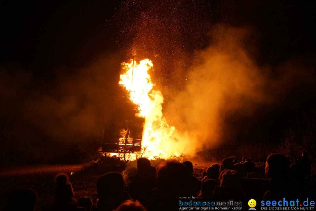 Funkenfeuer in Ittendorf bei Markdorf am Bodensee, 18.02.2018