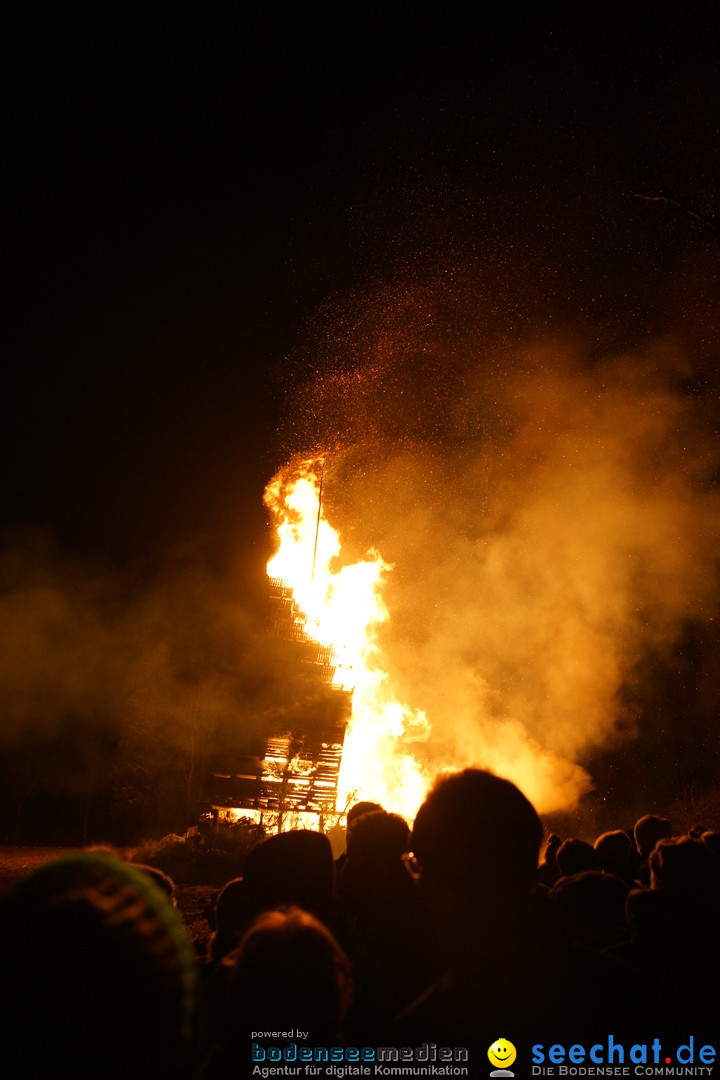 Funkenfeuer in Ittendorf bei Markdorf am Bodensee, 18.02.2018