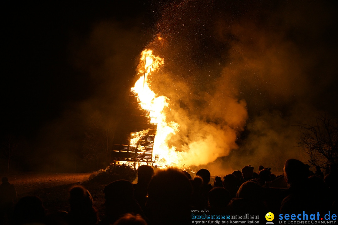 Funkenfeuer in Ittendorf bei Markdorf am Bodensee, 18.02.2018