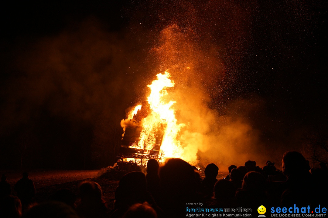 Funkenfeuer in Ittendorf bei Markdorf am Bodensee, 18.02.2018