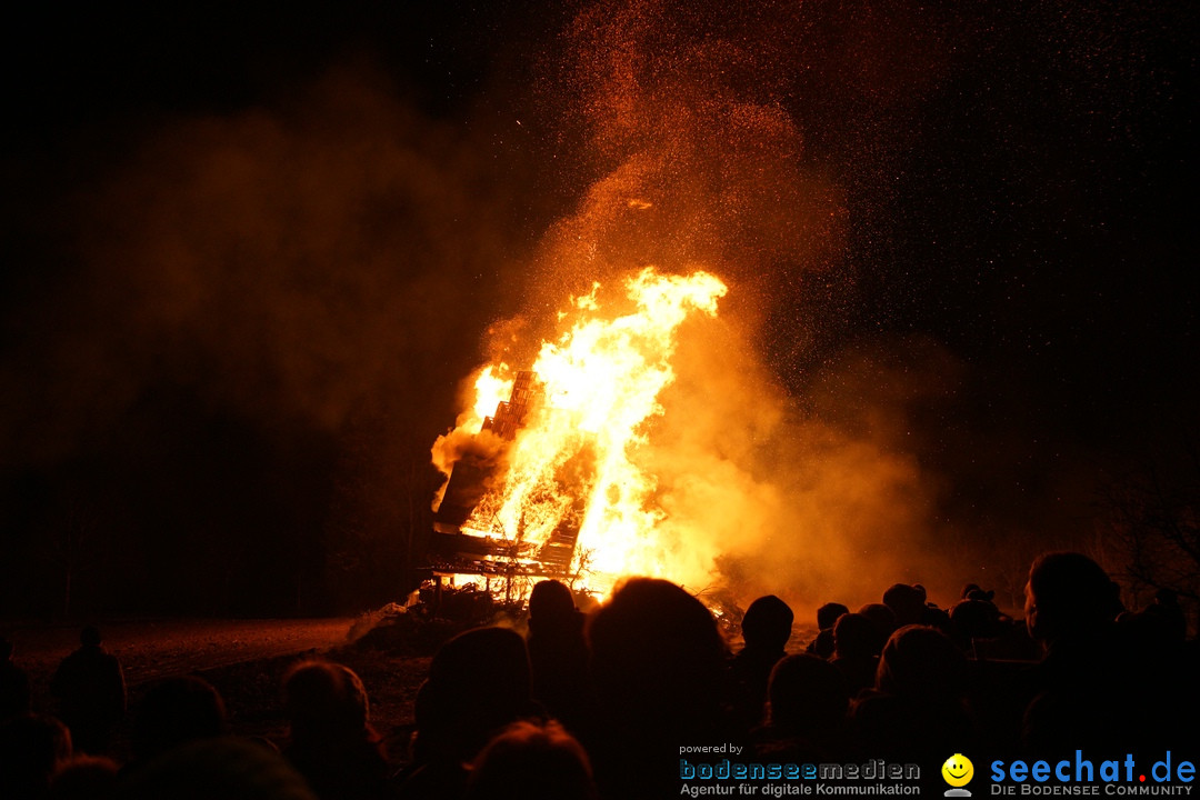 Funkenfeuer in Ittendorf bei Markdorf am Bodensee, 18.02.2018