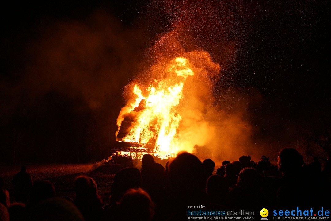 Funkenfeuer in Ittendorf bei Markdorf am Bodensee, 18.02.2018