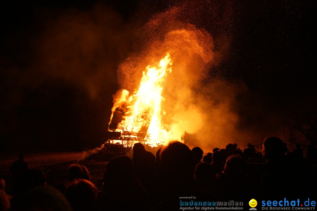 Funkenfeuer in Ittendorf bei Markdorf am Bodensee, 18.02.2018