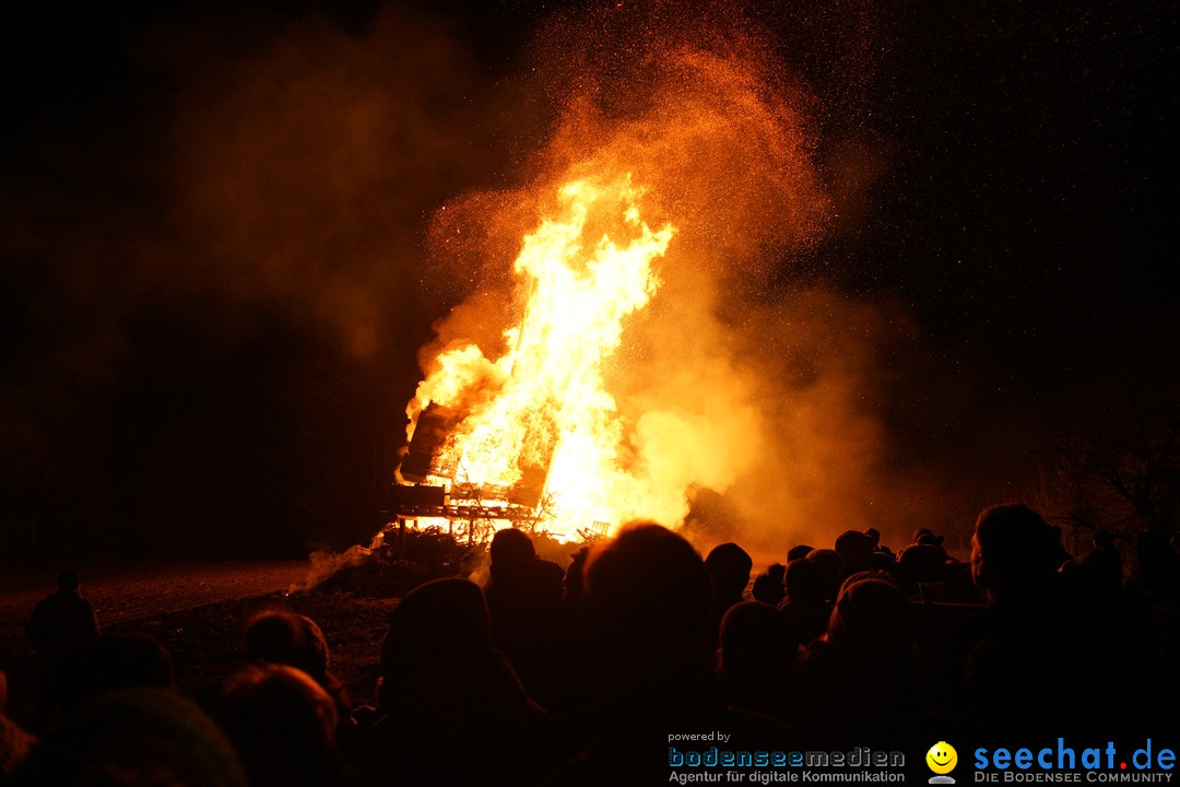 Funkenfeuer in Ittendorf bei Markdorf am Bodensee, 18.02.2018