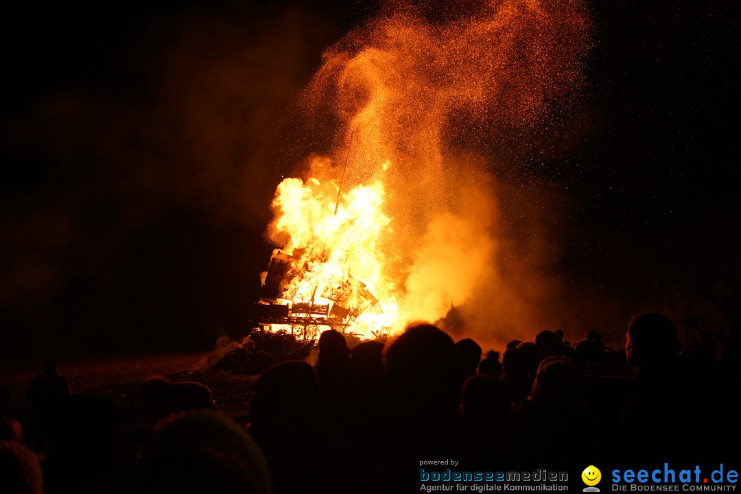 Funkenfeuer in Ittendorf bei Markdorf am Bodensee, 18.02.2018