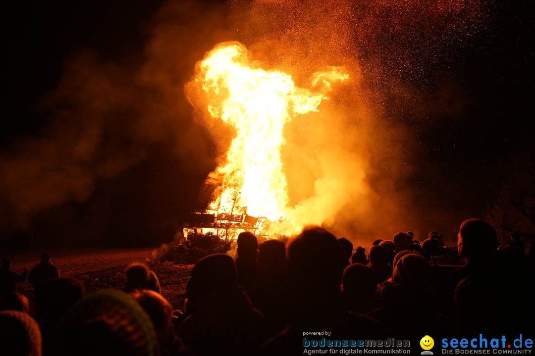 Funkenfeuer in Ittendorf bei Markdorf am Bodensee, 18.02.2018