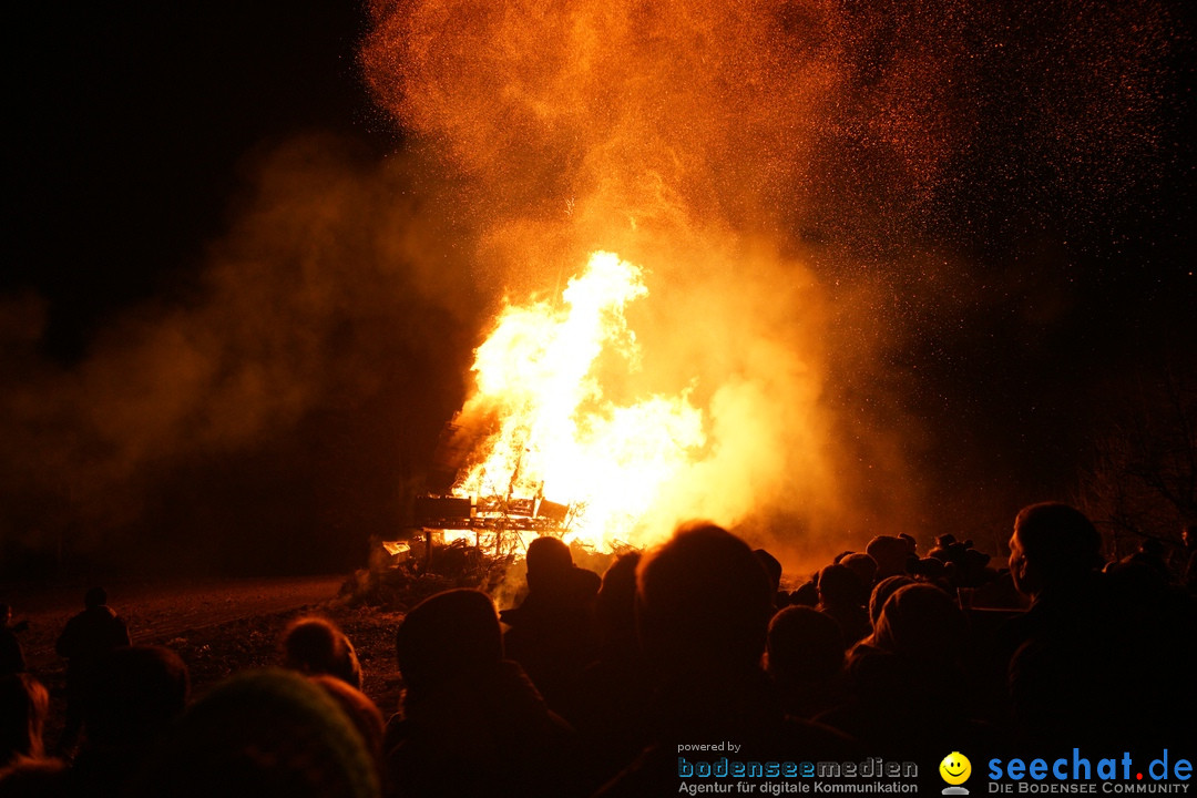 Funkenfeuer in Ittendorf bei Markdorf am Bodensee, 18.02.2018