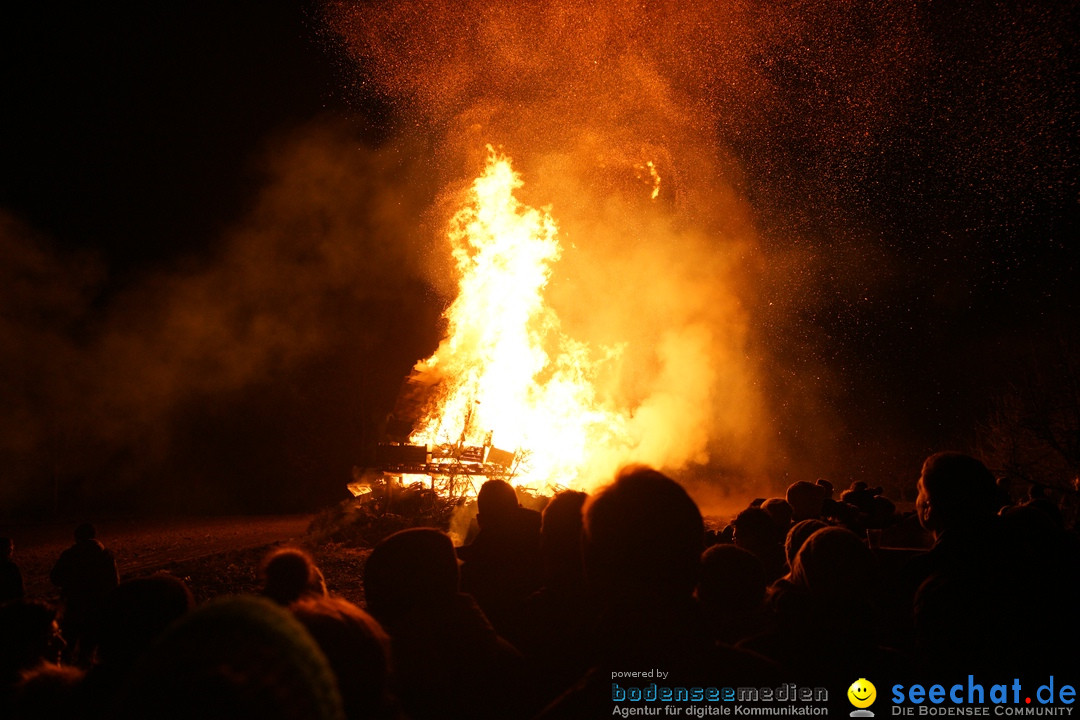 Funkenfeuer in Ittendorf bei Markdorf am Bodensee, 18.02.2018