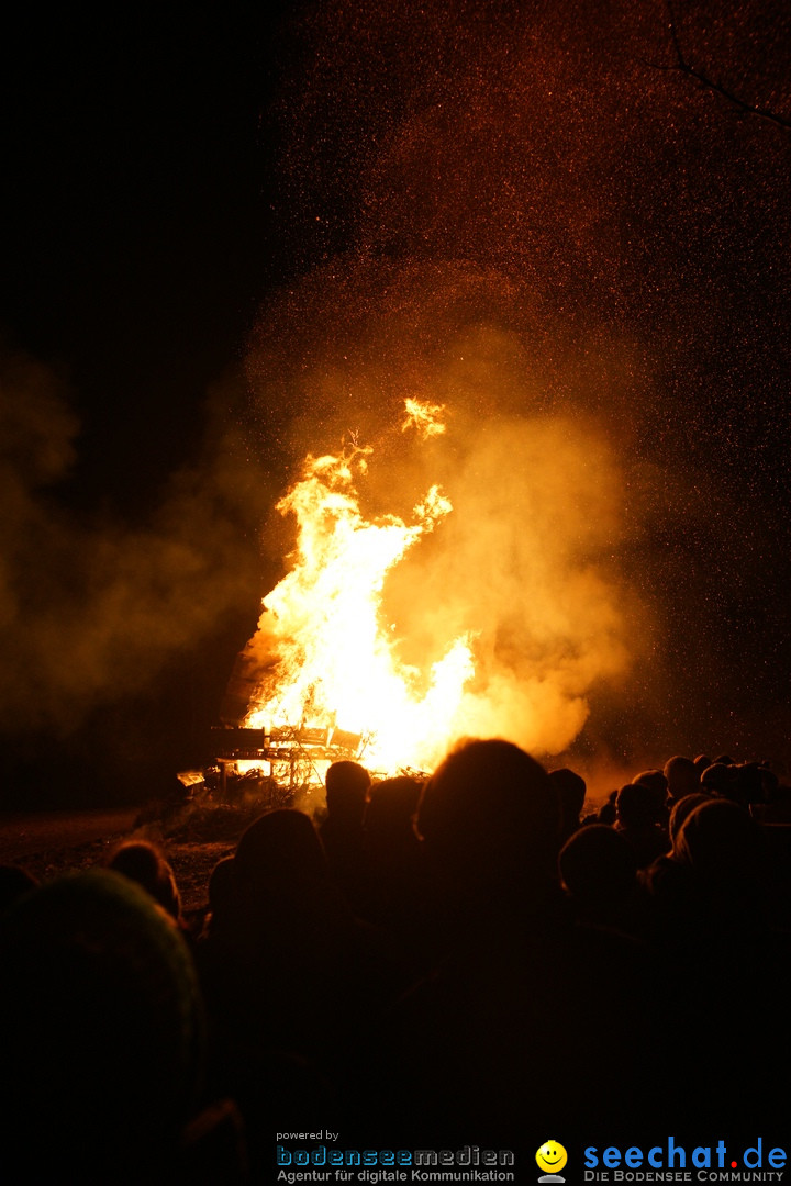 Funkenfeuer in Ittendorf bei Markdorf am Bodensee, 18.02.2018