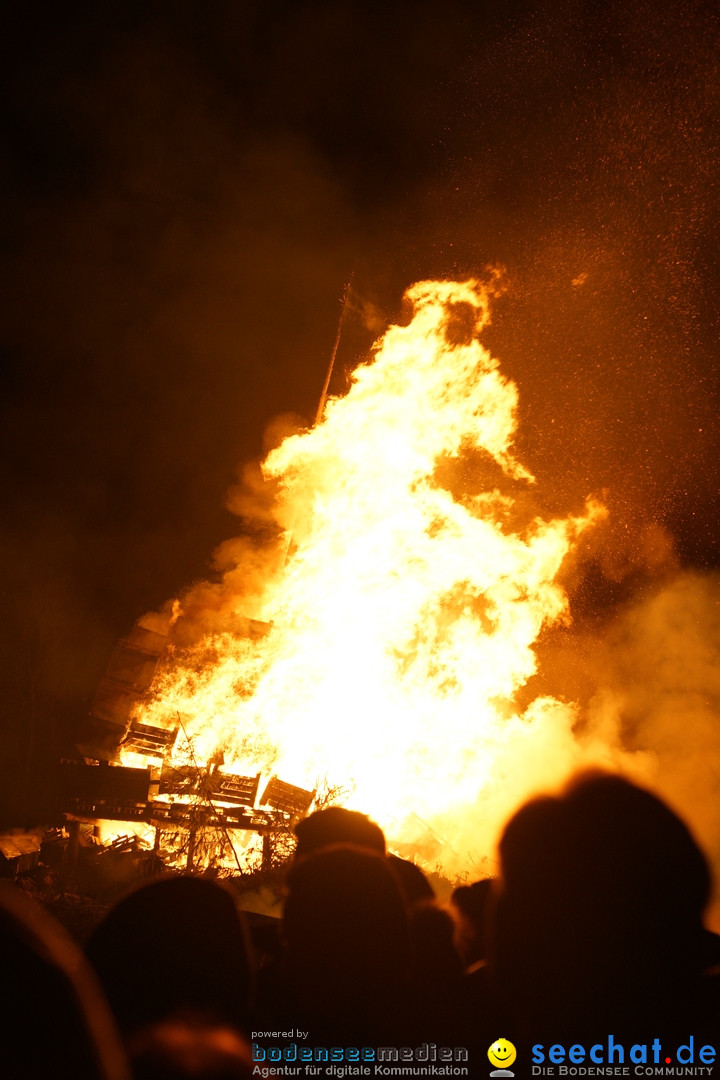 Funkenfeuer in Ittendorf bei Markdorf am Bodensee, 18.02.2018