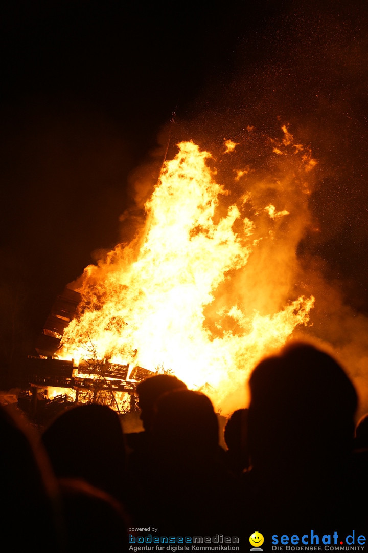 Funkenfeuer in Ittendorf bei Markdorf am Bodensee, 18.02.2018