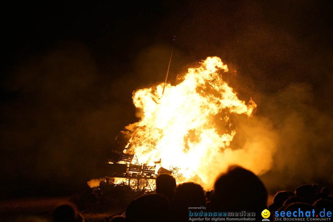 Funkenfeuer in Ittendorf bei Markdorf am Bodensee, 18.02.2018