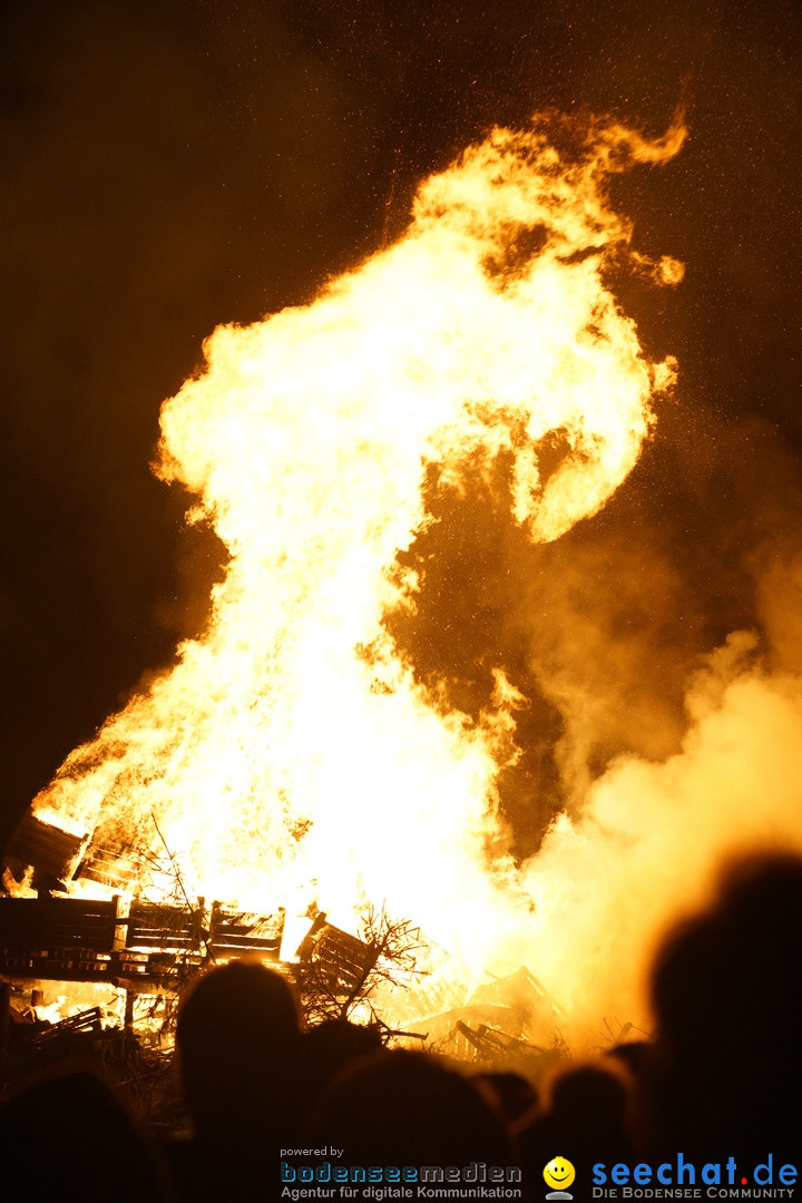 Funkenfeuer in Ittendorf bei Markdorf am Bodensee, 18.02.2018