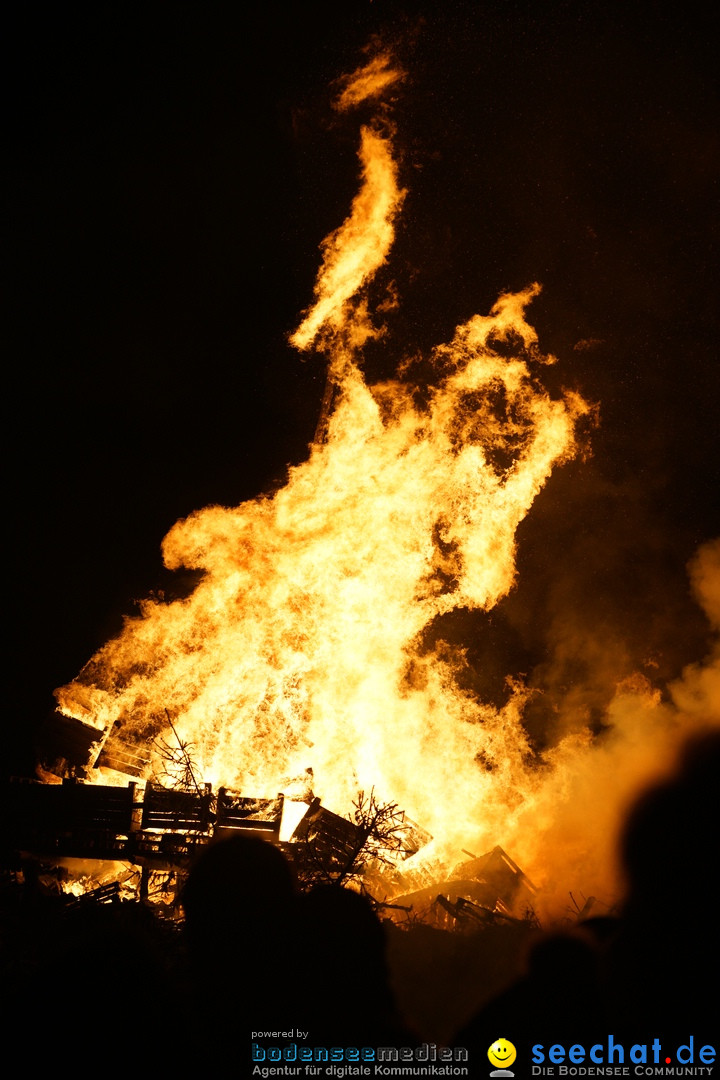 Funkenfeuer in Ittendorf bei Markdorf am Bodensee, 18.02.2018