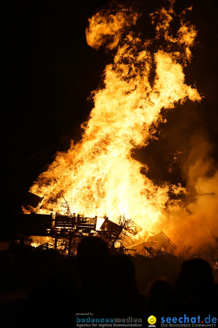 Funkenfeuer in Ittendorf bei Markdorf am Bodensee, 18.02.2018