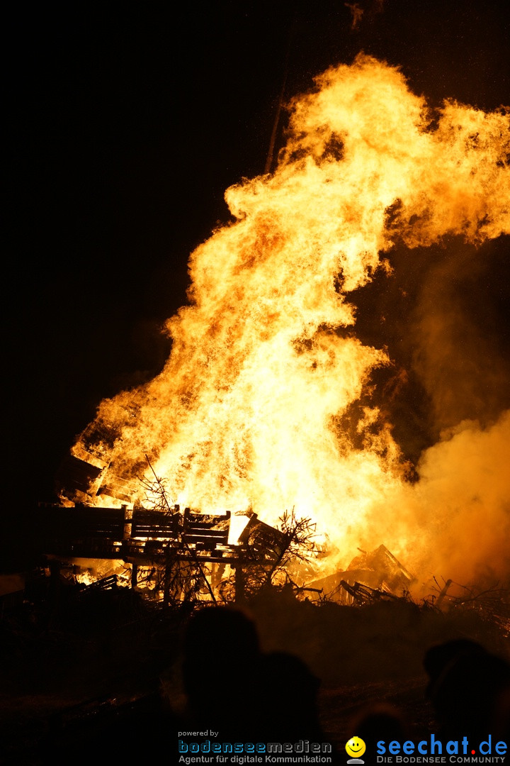 Funkenfeuer in Ittendorf bei Markdorf am Bodensee, 18.02.2018