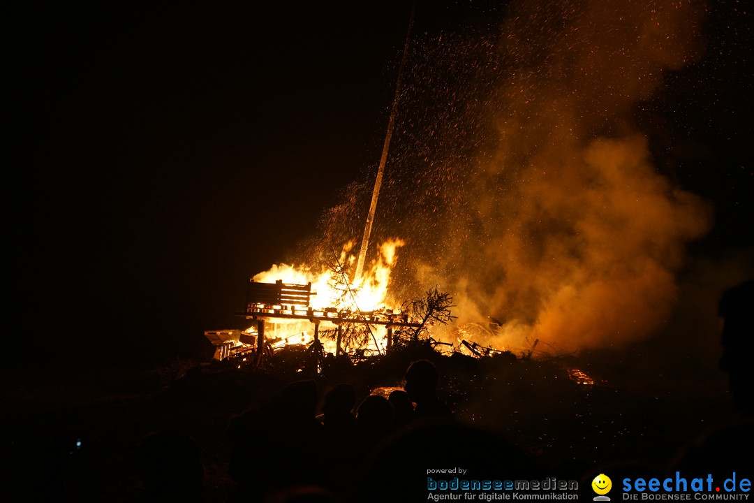 Funkenfeuer in Ittendorf bei Markdorf am Bodensee, 18.02.2018