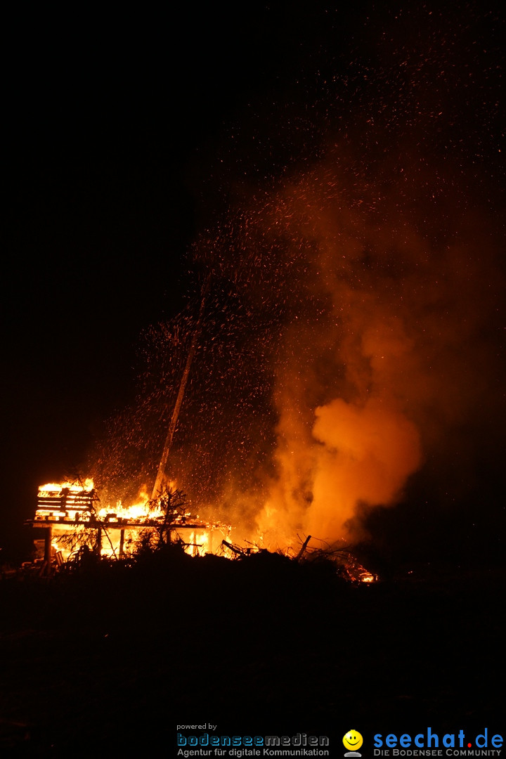 Funkenfeuer in Ittendorf bei Markdorf am Bodensee, 18.02.2018