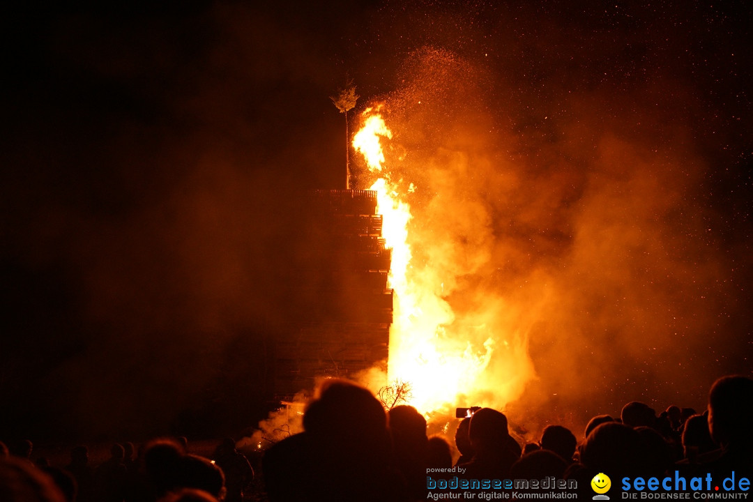 Funkenfeuer in Ittendorf bei Markdorf am Bodensee, 18.02.2018