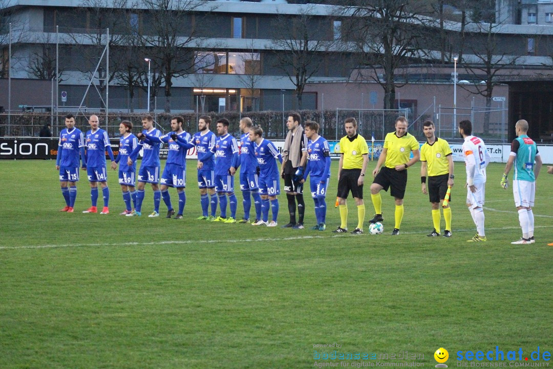 Fussball: FC Gossau vs AC Bellinzona, Gossau - Schweiz, 04.04.2018