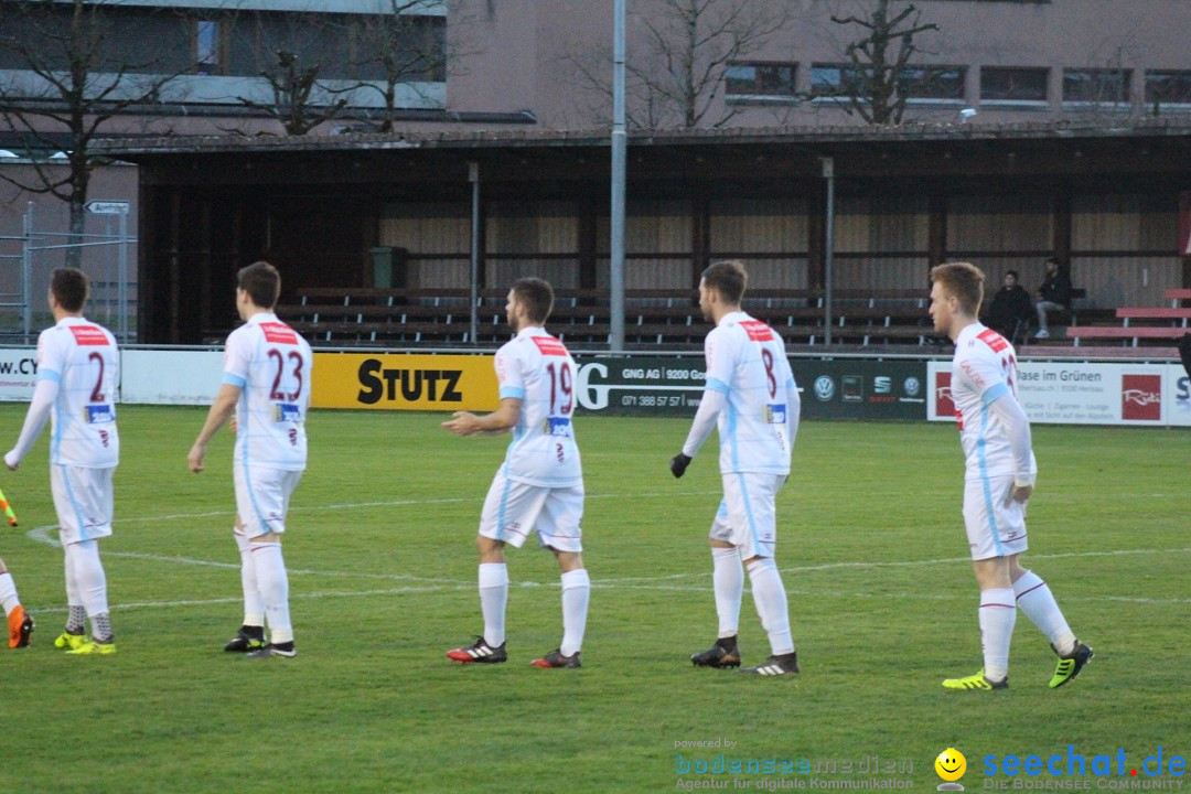 Fussball: FC Gossau vs AC Bellinzona, Gossau - Schweiz, 04.04.2018