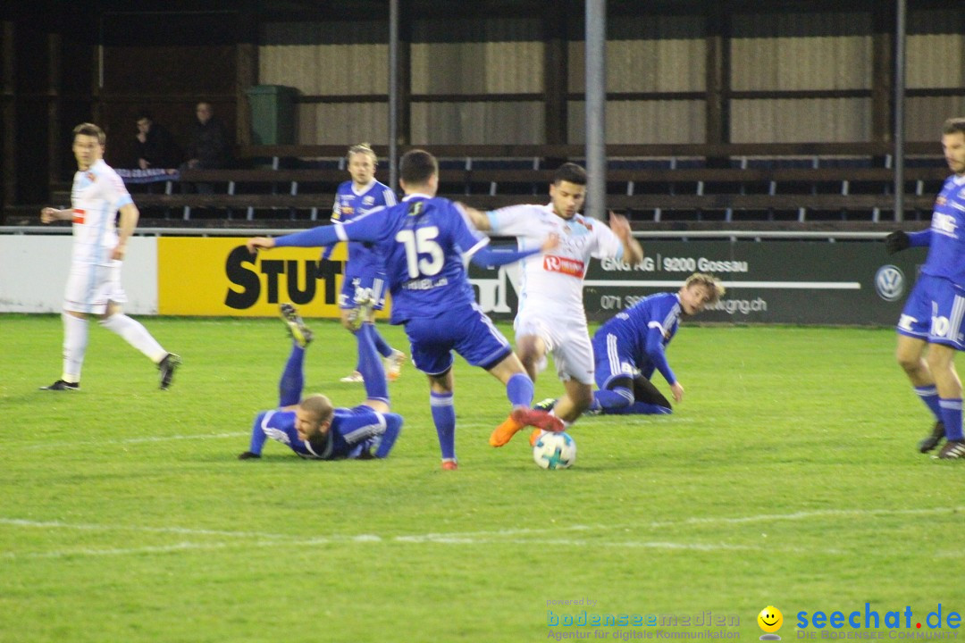 Fussball: FC Gossau vs AC Bellinzona, Gossau - Schweiz, 04.04.2018