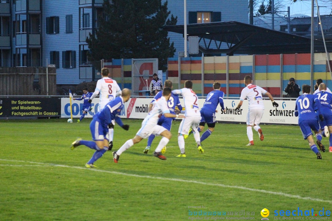 Fussball: FC Gossau vs AC Bellinzona, Gossau - Schweiz, 04.04.2018