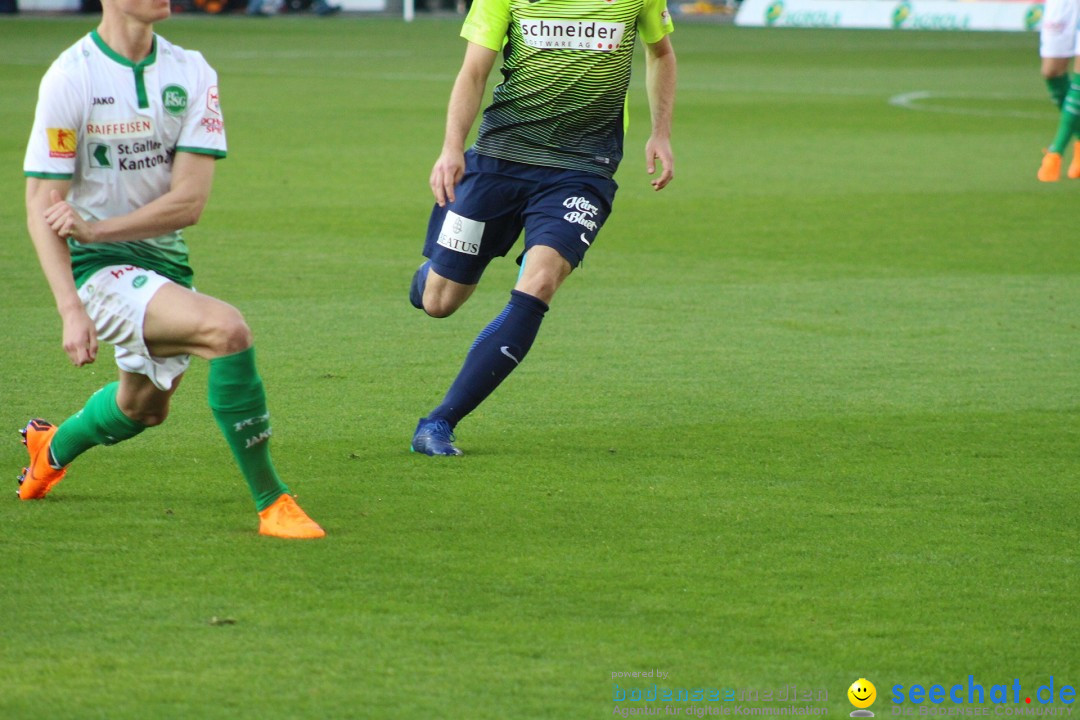 Fussball: FC ST.GALLEN 1879 vs FC THUN, St. Gallen - Schweiz, 21.04.2018