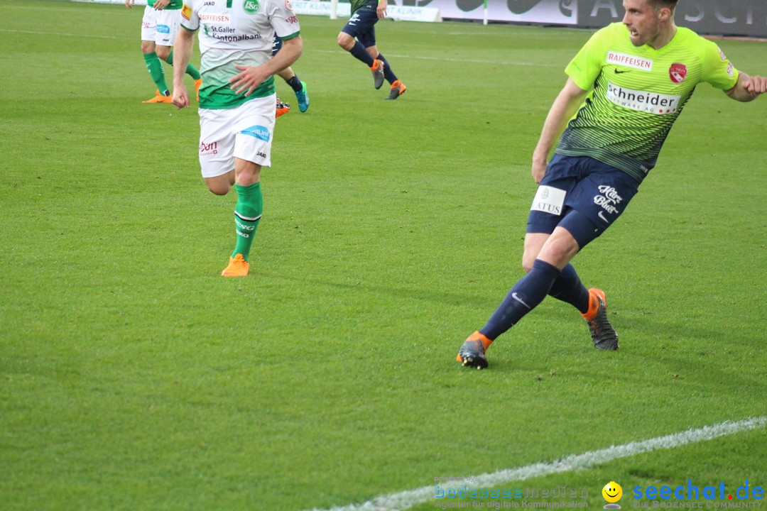 Fussball: FC ST.GALLEN 1879 vs FC THUN, St. Gallen - Schweiz, 21.04.2018