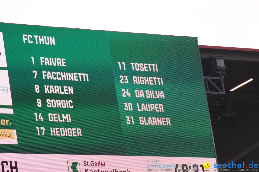 Fussball: FC ST.GALLEN 1879 vs FC THUN, St. Gallen - Schweiz, 21.04.2018