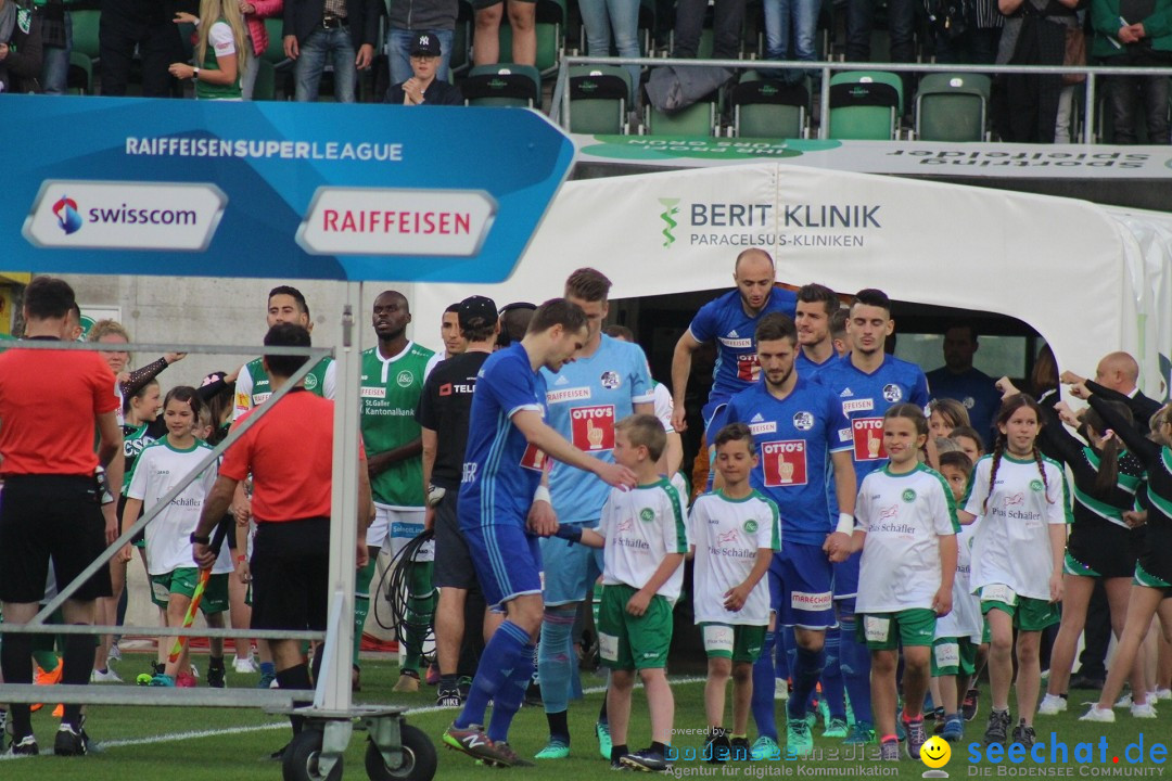 Fussball: FC ST.GALLEN 1879 vs FC LUZERN, St. Gallen - Schweiz, 09.05.2018