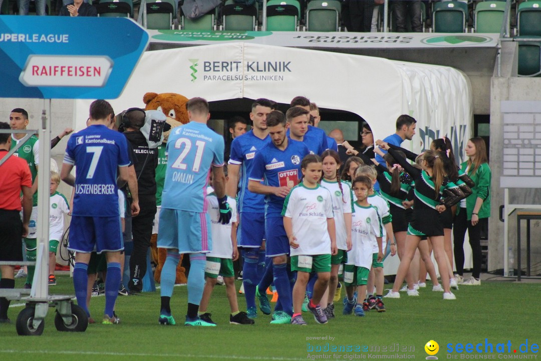 Fussball: FC ST.GALLEN 1879 vs FC LUZERN, St. Gallen - Schweiz, 09.05.2018