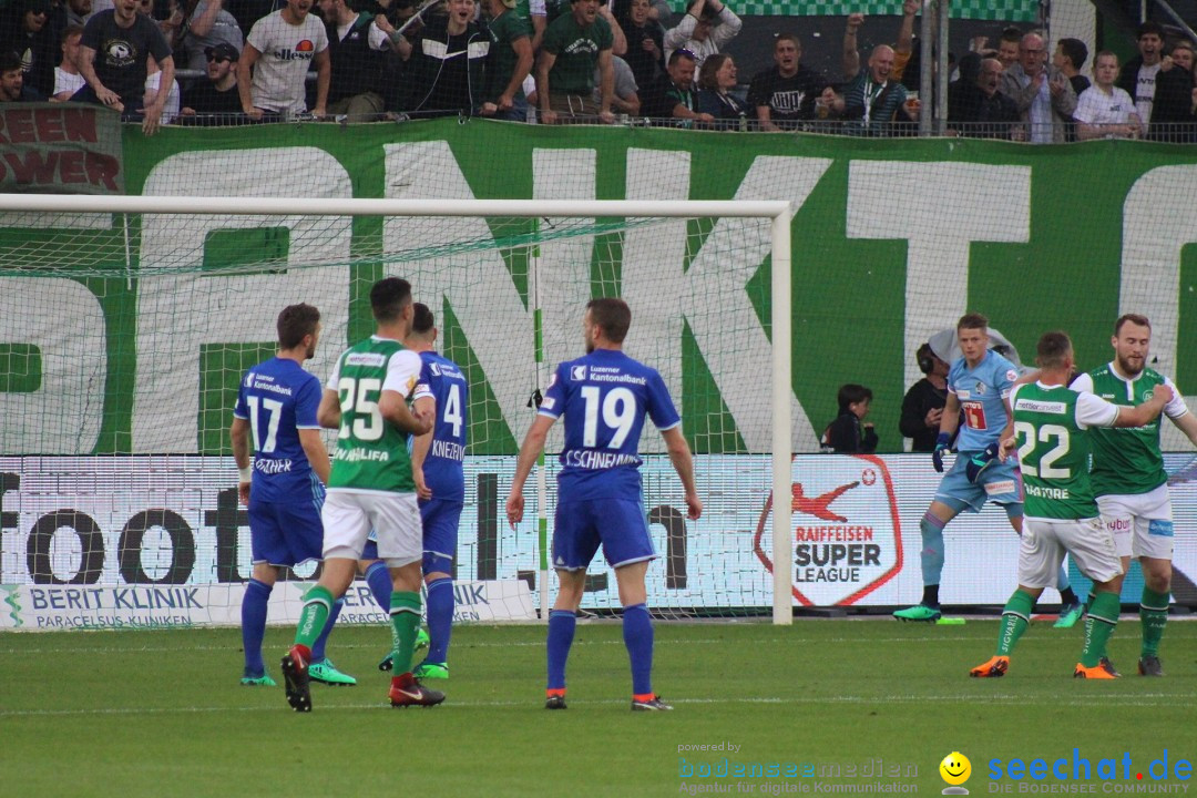 Fussball: FC ST.GALLEN 1879 vs FC LUZERN, St. Gallen - Schweiz, 09.05.2018