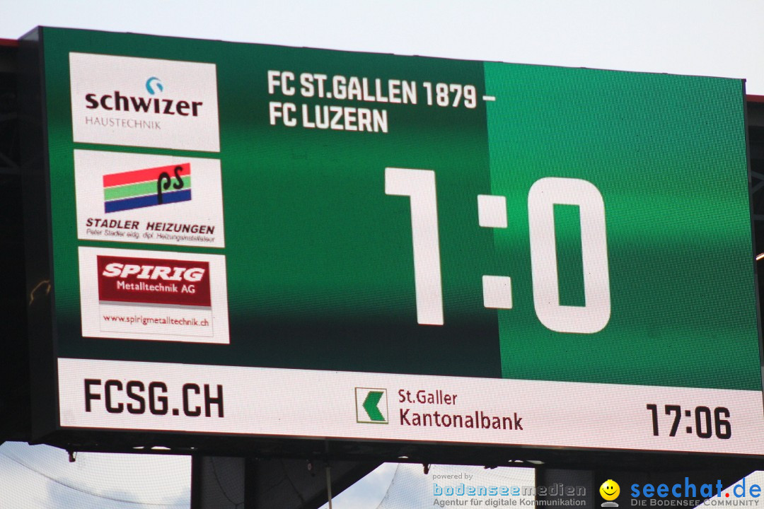 Fussball: FC ST.GALLEN 1879 vs FC LUZERN, St. Gallen - Schweiz, 09.05.2018