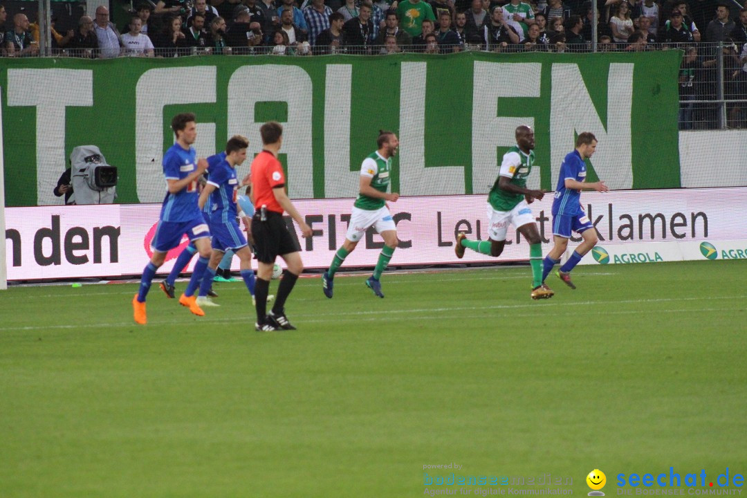 Fussball: FC ST.GALLEN 1879 vs FC LUZERN, St. Gallen - Schweiz, 09.05.2018