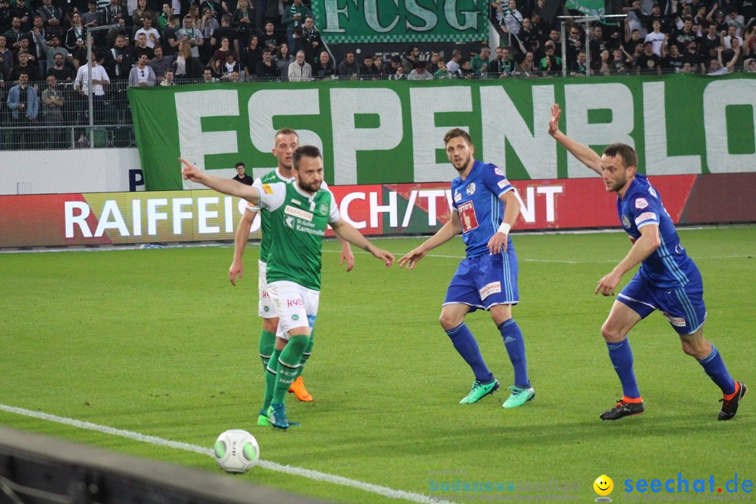 Fussball: FC ST.GALLEN 1879 vs FC LUZERN, St. Gallen - Schweiz, 09.05.2018