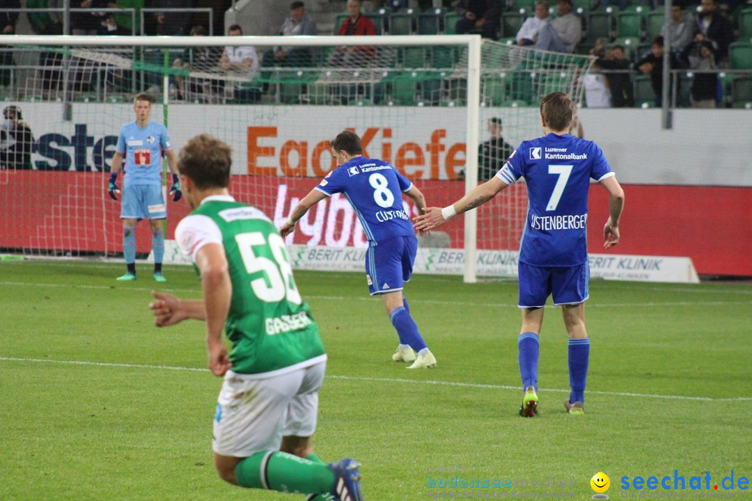 Fussball: FC ST.GALLEN 1879 vs FC LUZERN, St. Gallen - Schweiz, 09.05.2018