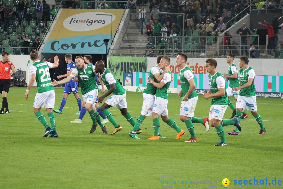 Fussball: FC ST.GALLEN 1879 vs FC LUZERN, St. Gallen - Schweiz, 09.05.2018