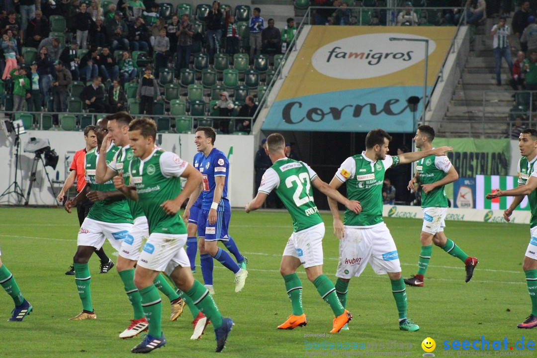 Fussball: FC ST.GALLEN 1879 vs FC LUZERN, St. Gallen - Schweiz, 09.05.2018