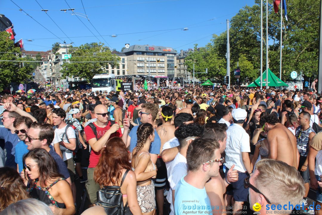 Streetparade 2018 - Culture of tolerance: Zuerich, 11.08.2018