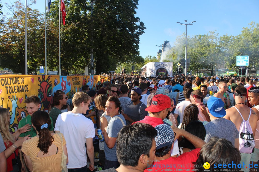 Streetparade 2018 - Culture of tolerance: Zuerich, 11.08.2018