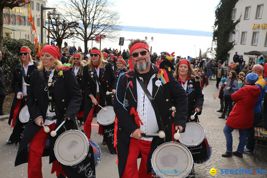 Fasnetsumzug mit Narrenbaumstellen: Meersburg am Bodensee, 24.02.2019