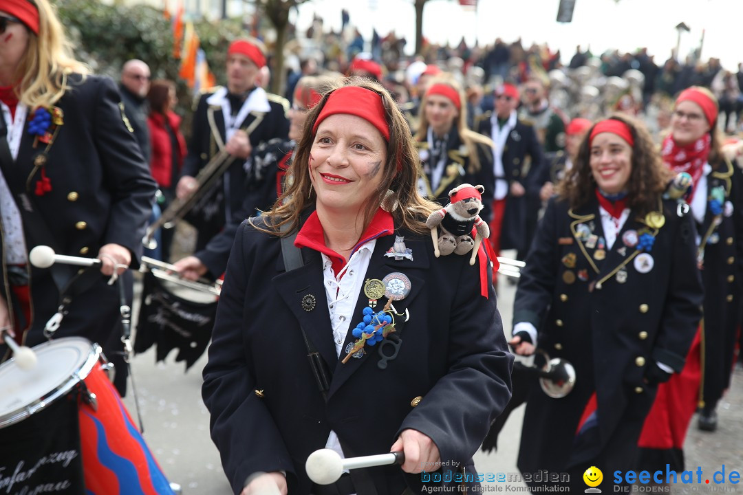 Fasnetsumzug mit Narrenbaumstellen: Meersburg am Bodensee, 24.02.2019