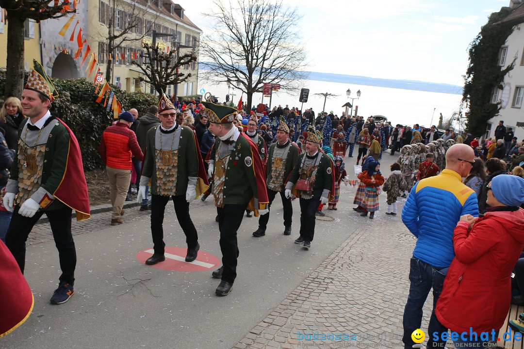 Fasnetsumzug mit Narrenbaumstellen: Meersburg am Bodensee, 24.02.2019