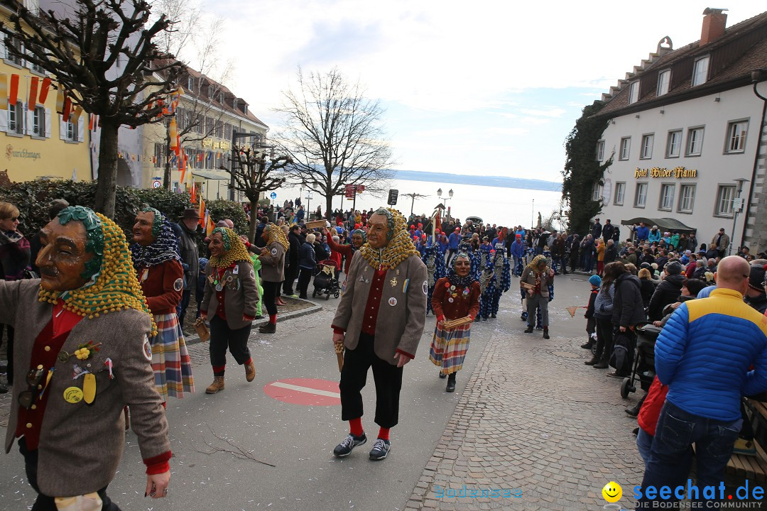 Fasnetsumzug mit Narrenbaumstellen: Meersburg am Bodensee, 24.02.2019